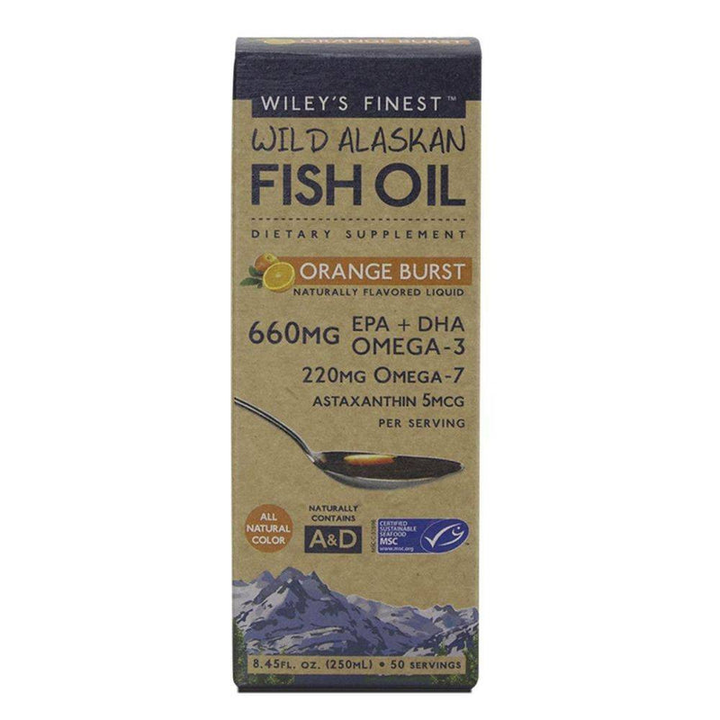 Wiley's Finest Wild Alaskan Fish Oil Liquid Fish Oil - Orange Burst 8.45oz