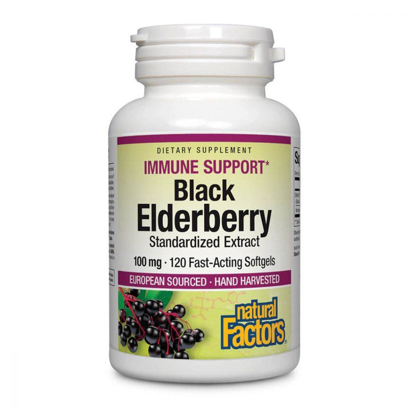 Natural Factors Black Elderberry Extract 100mg 120 softgels