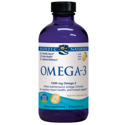 Omega-3 Liquid for Cognition, Heart Health & Immune Support - 1,600 MG - Lemon (8 fl oz)