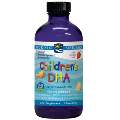 Children's DHA Liquid Omega-3s - Supports Healthy Cognitive Development & Immune Function - Strawberry (8 Fluid Ounces)