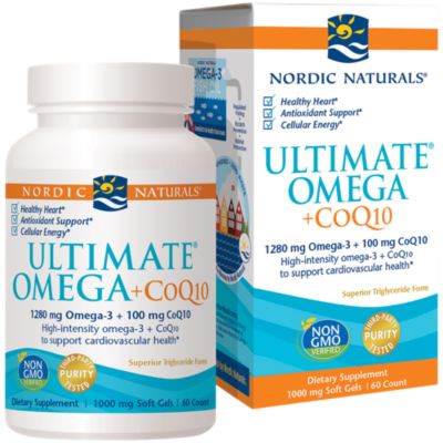 Ultimate Omega + CoQ10 - 1,280 MG Omega-3s + 100 MG CoQ10 (60 Softgels)