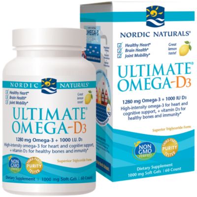 Ultimate Omega-D3 - 1,280 MG Omega-3s + 1,000 IU Vitamin D3 - Lemon