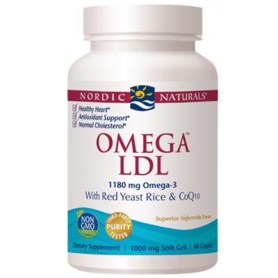 Omega LDL with Red Yeast Rice & CoQ10 - 1,180 MG Omega-3s (60 Softgels)