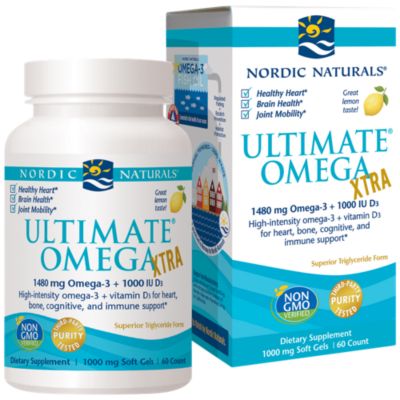 Ultimate Omega Extra - 1,480 MG Omega-3s + 1,000 IU Vitamin D3 - Lemon (60 Softgels)