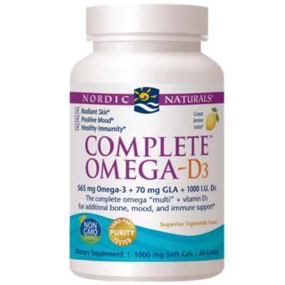 Complete Omega-D3 - 565 MG Omega-3s + 70 MG DLA + 1,000 IU Vitamin D3 - Lemon