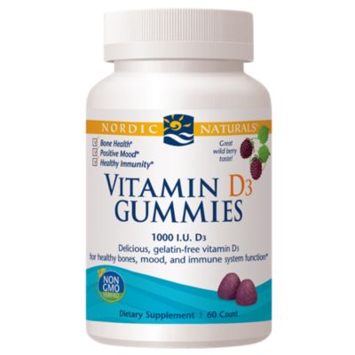 Vitamin D3 Gummies - Healthy Bones, Mood & Immune System Function - 1,000 IU - Wild Berry (60 Gummies)