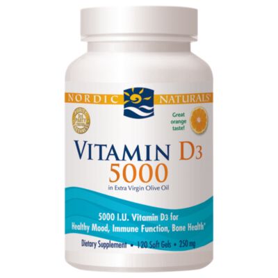 Vitamin D3 - Healthy Bones, Mood & Immune System Function - 5,000 IU - Orange (120 Softgels)