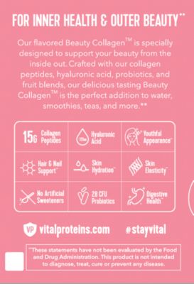Beauty Collagen Powder - Hair, Skin, Nails & Joint Support - Strawberry Lemon (9.6 oz. / 14 Servings)