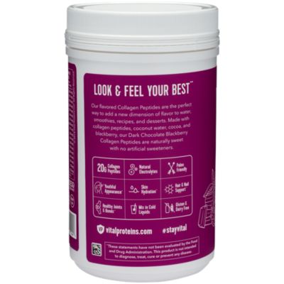 Collagen Peptides Powder - Hair, Skin, Nails & Joint Support - Dark Chocolate Blackberry (10.8 oz. / 10 Servings)