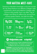 Matcha Collagen Latte Powder - Hair, Skin & Nails Support - Made with Coconut Milk (11.6 oz. / 12 Servings)