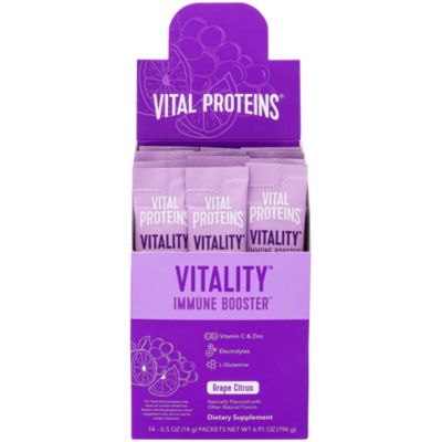 Vitality Immune Booster with Electrolytes, Vitamin C & Zinc - Grape Citrus (14 Packets, 0.5 oz. each)