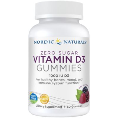 Zero Sugar Vitamin D3 Gummies - 25 MCG - Wild Berry (60 Gummies)