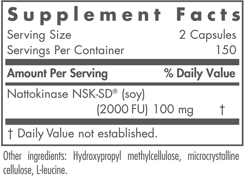 NutriCology NattoZyme 50 mg Nattokinase NSK-SD - Cardiovascular/Circulatory Health - 300 Vegetarian Capsules