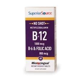 Superior Source No Shot Vitamin B12 B6 & Folic Acid 60 sublinguals