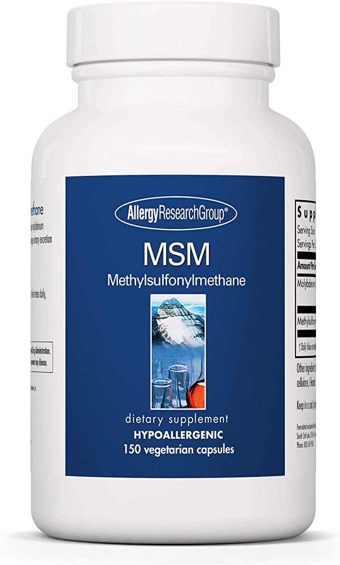Allergy Research Group - MSM 500 mg - Methylsulfonylmethane, Joint Health - 150 Vegetarian Capsules