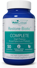 NutriCology Restore-Biotic Complete - High Potency Probiotic, No Refrigeration - 60 Vegetarian Capsules