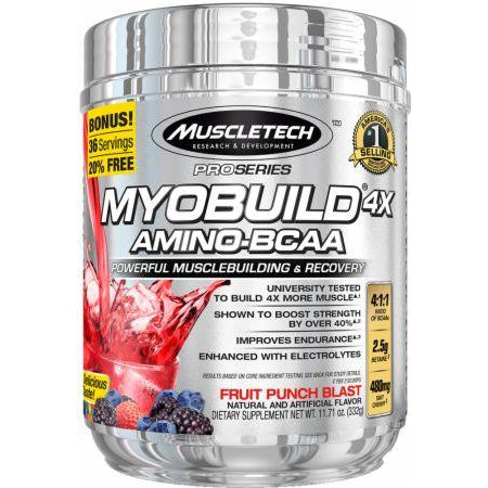 MyoBuild 4x Amino-BCAA , 36 Servings Fruit Punch Blast