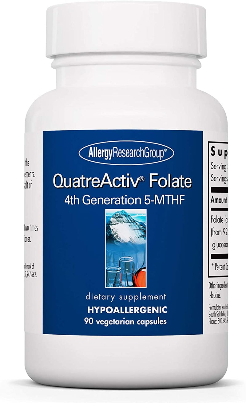 Allergy Research Group - QuatreActiv Folate - 4th Generation 5-MTHF, Methylation Support - 90 Vegetarian Capsules