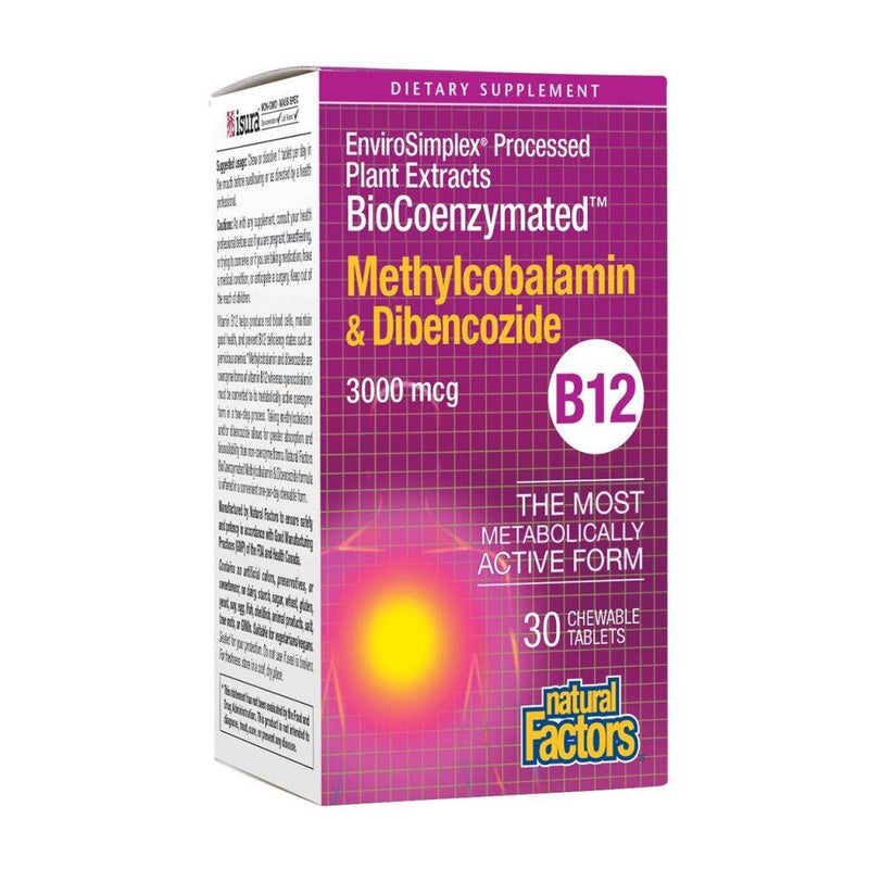 Natural Factors BioCoenzymated Methylcobalamin & Dibencozide 30 chewables