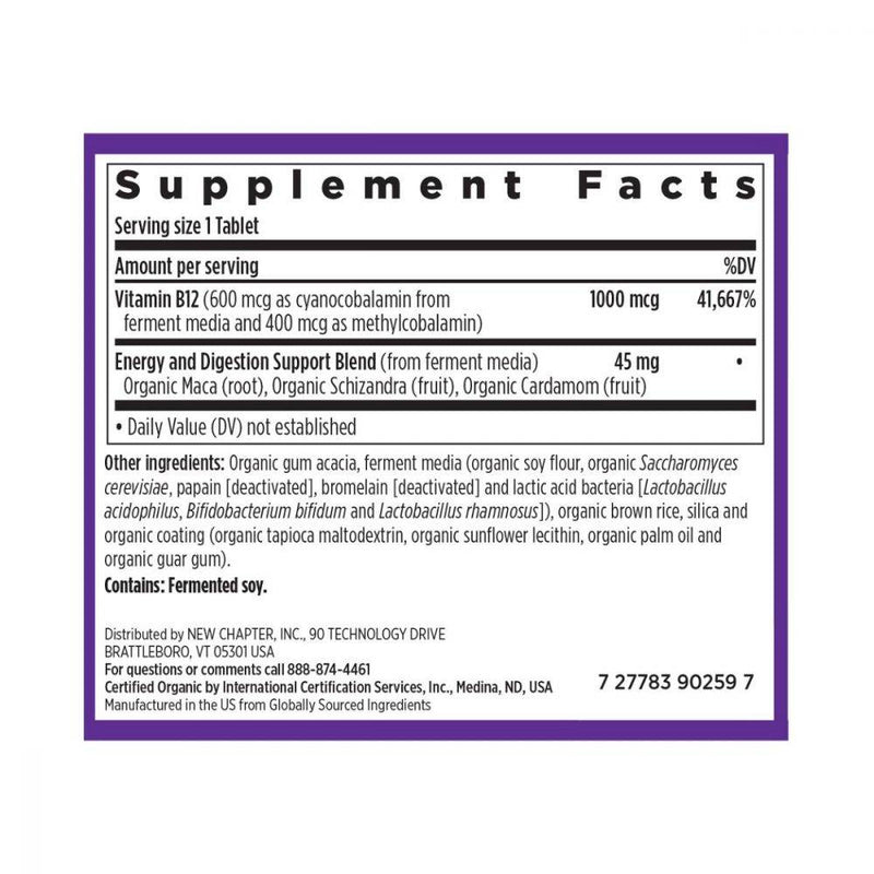 New Chapter Fermented Vitamin B12 60 tablets