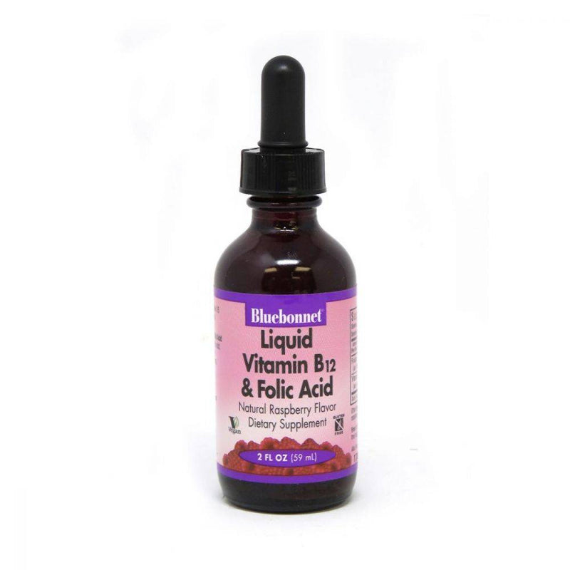 Bluebonnet Liquid Vitamin B-12 & Folic Acid Raspberry 2 oz