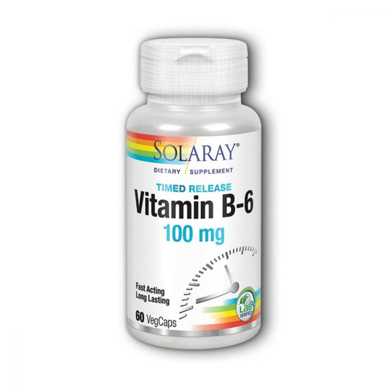 Solaray Vitamin B-6 100 mg Two Stage Time Release 60 Vcaps