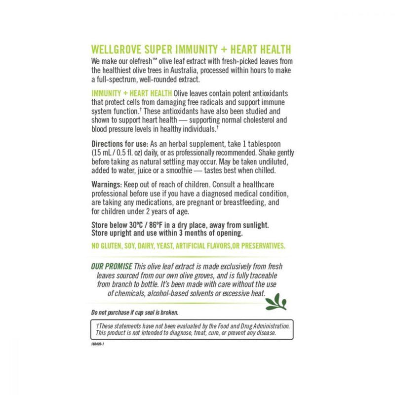 Wellgrove Health Super Immunity+ Olive Leaf Extract - Berry 8.4oz