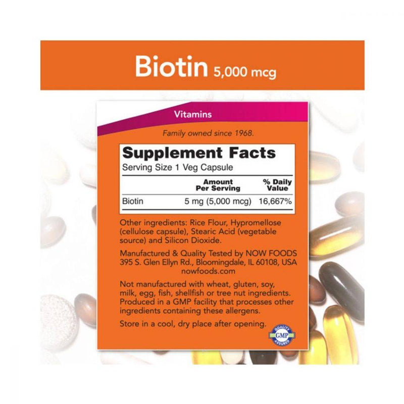 NOW Biotin 5000mcg 120 vcaps