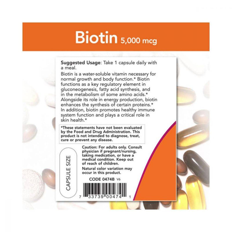 NOW Biotin 5000mcg 120 vcaps