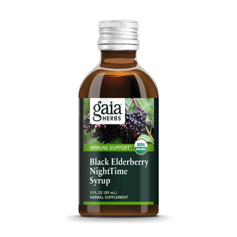 Gaia Herbs Black Elderberry NightTime Syrup 3oz