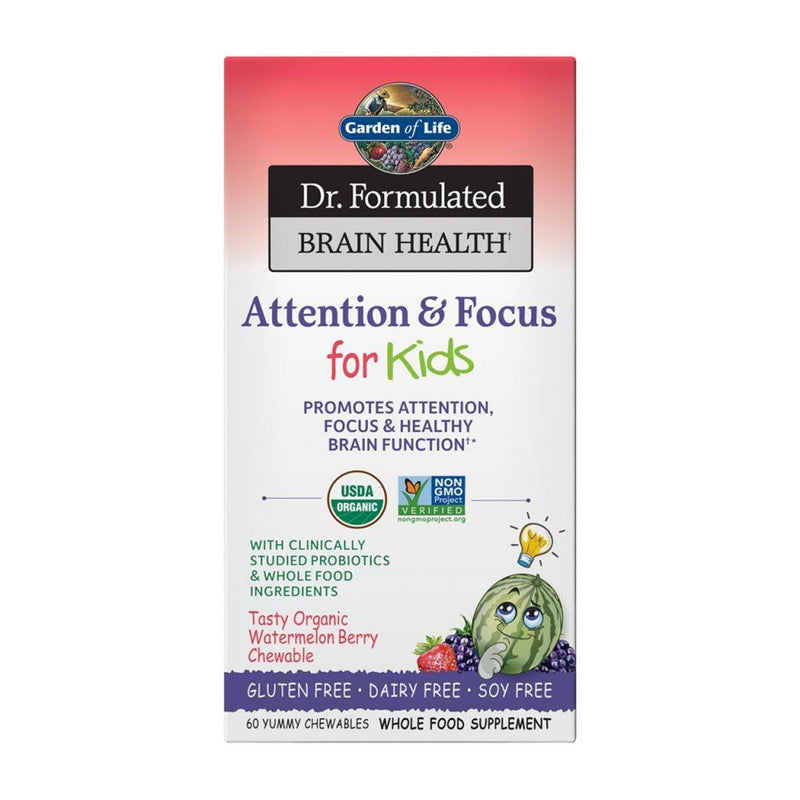 Garden of Life Dr. Formulated Brain Health Attention & Focus for Kids 60 chewables