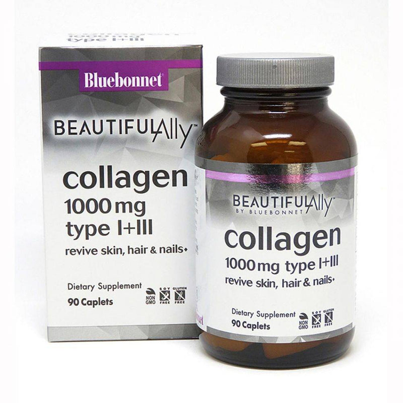 Bluebonnet Beautiful Ally Collagen 1000mg Types I + III 90 caplets