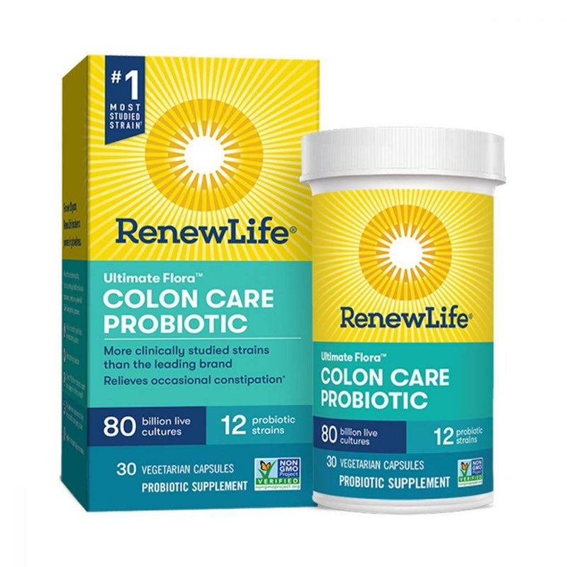 Renew Life Ultimate Flora Colon Care Probiotic 80 Billion 30 vcaps