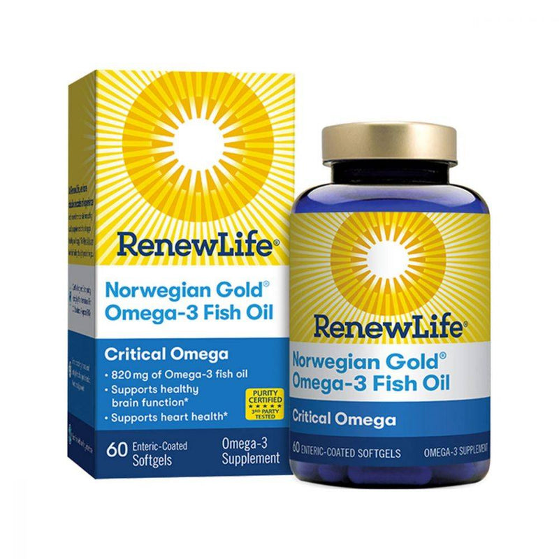 Renew Life Norwegian Gold Omega-3 Fish Oil Critical Omega 60 softgels