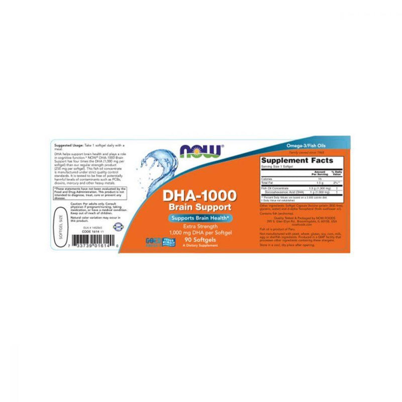 NOW DHA-1000 Brain Support 90 softgels