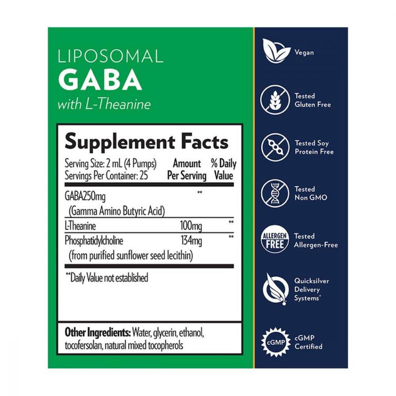 Quicksilver Scientific Liposomal GABA with L-Theanine 1.7oz