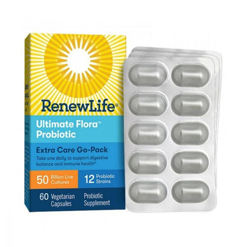 Renew Life Ultimate Flora Extra Care Probiotic Go Pack 50 Billion 60 Count