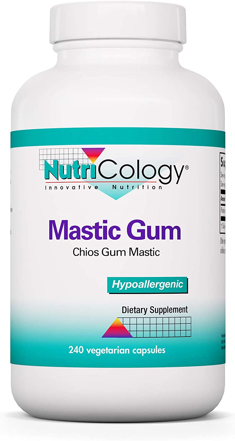 NutriCology Mastic Gum - Authentic Chios Mastiha - GI Health, Metabolism - 240 Vegetarian Capsules