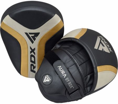 T17 Aura Pro Boxing Training Curved Punch Mitts , Golden