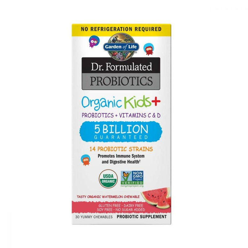 Garden of Life Dr. Formulated Organic Kids+ Shelf Stable Probiotic - Watermelon 30 chewables