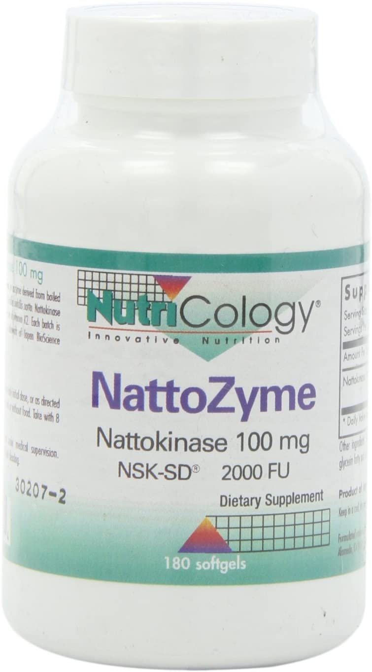 NutriCology NattoZyme 100 mg Nattokinase NSK-SD - Cardiovascular/Circulatory Health - 180 Softgels
