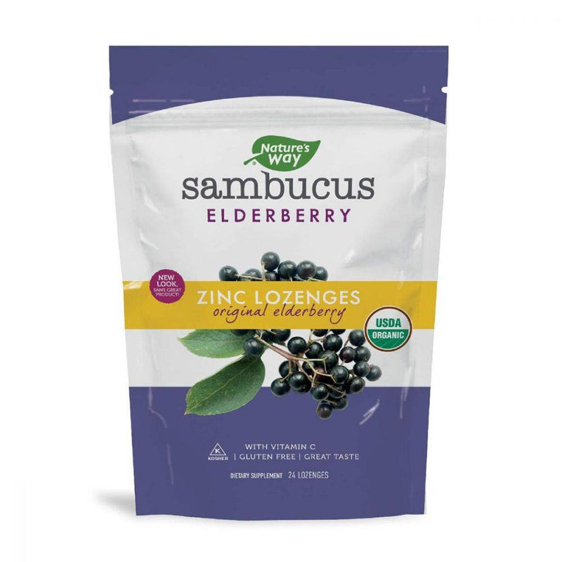 Nature's Way Organic Sambucus Elderberry Zinc Lozenges 24 count