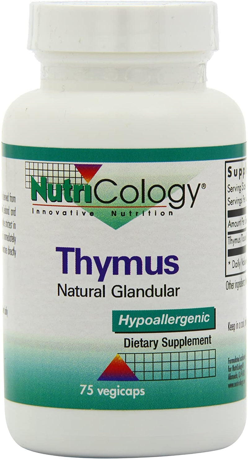 NutriCology Thymus - Natural Glandular, Immune Support - 75 Vegicaps