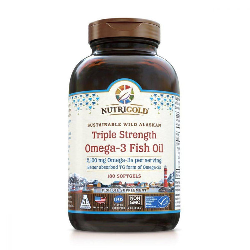 NutriGold Triple Strength Omega-3 Fish Oil 180 softgels