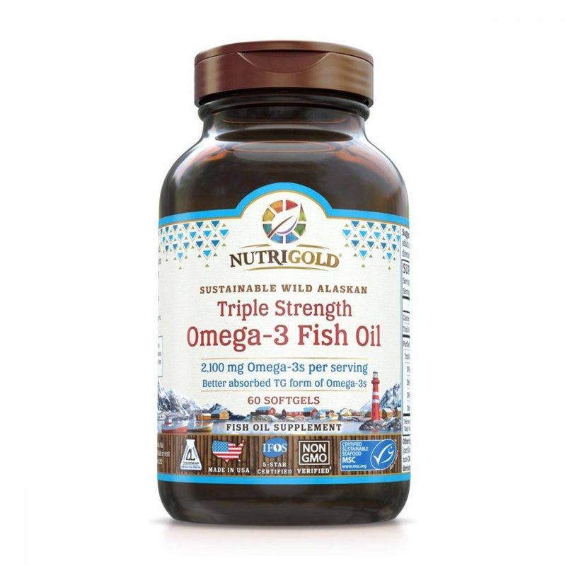 NutriGold Triple Strength Omega-3 Fish Oil 60 softgels