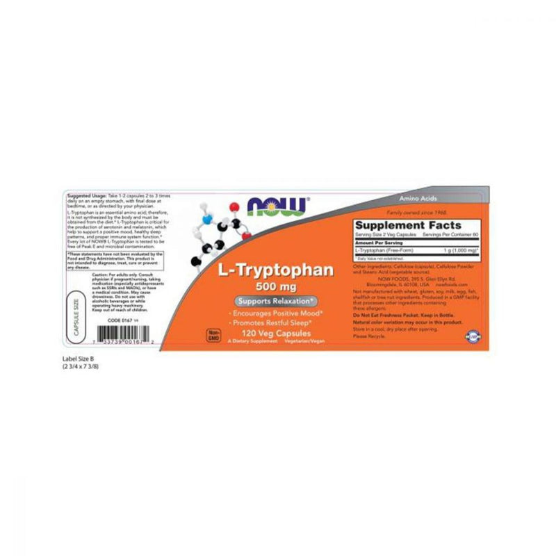 NOW L-Tryptophan 500mg 120 vcaps