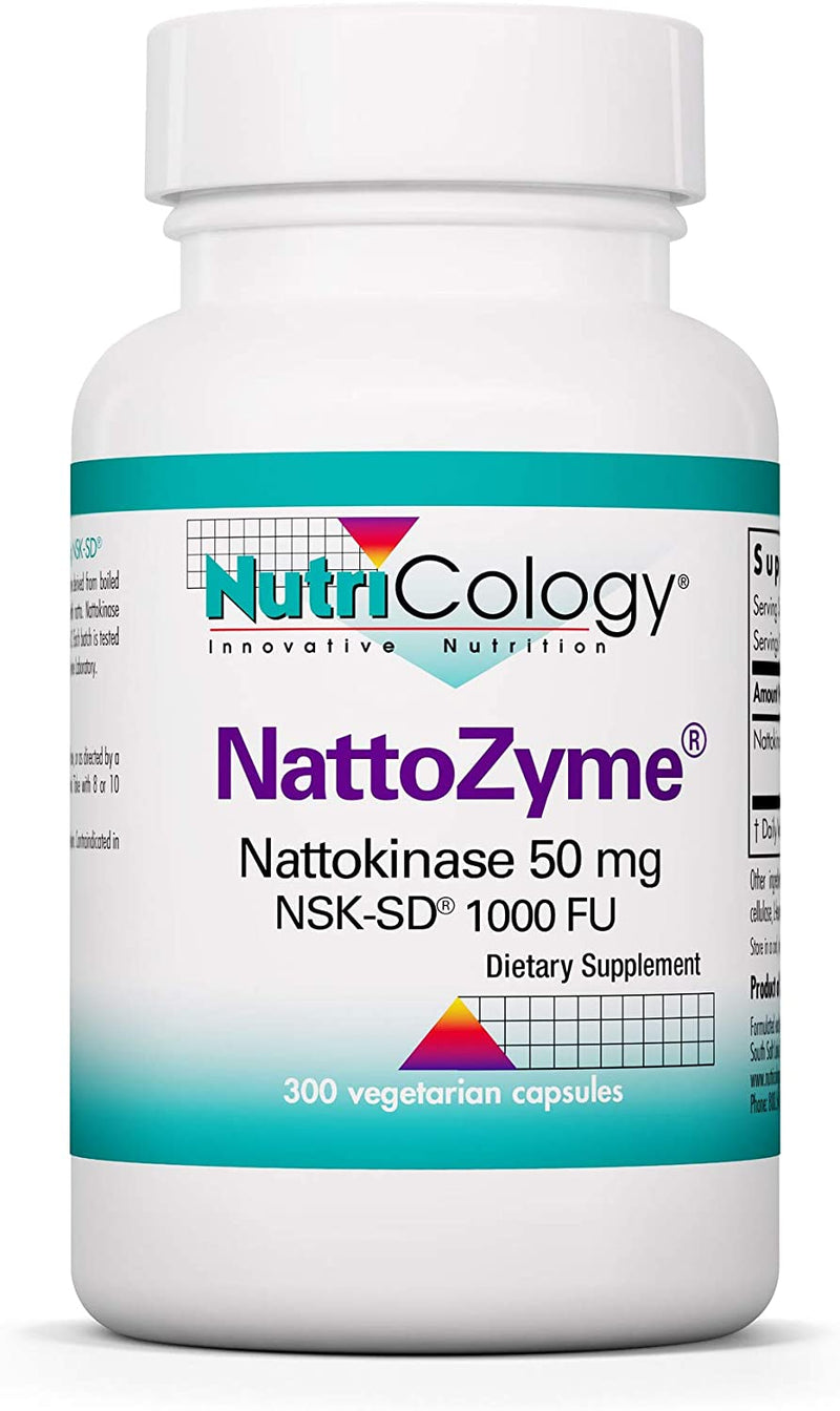 NutriCology NattoZyme 50 mg Nattokinase NSK-SD - Cardiovascular/Circulatory Health - 300 Vegetarian Capsules
